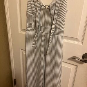 Japna Navy and White Striped Top